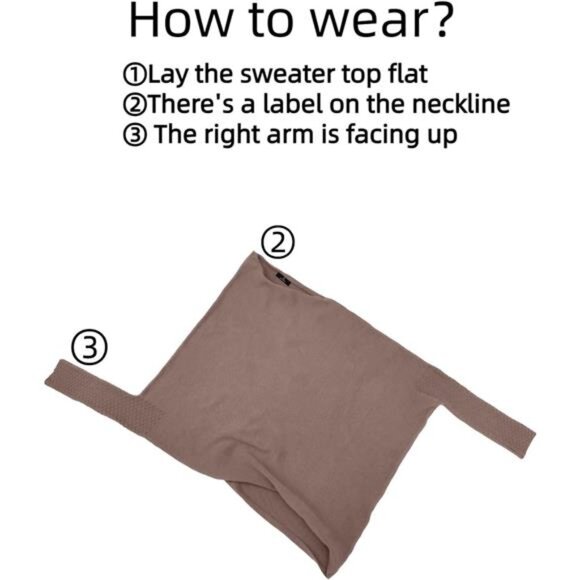 Women's Batwing Oversized Sweater - Off-Shoulder Boat Neck Wrap Tunic - Picture 6 of 7